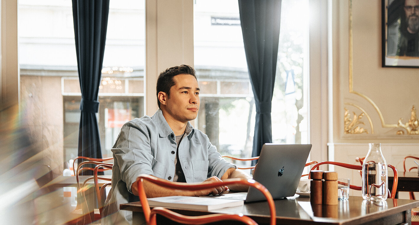 Person working on laptop